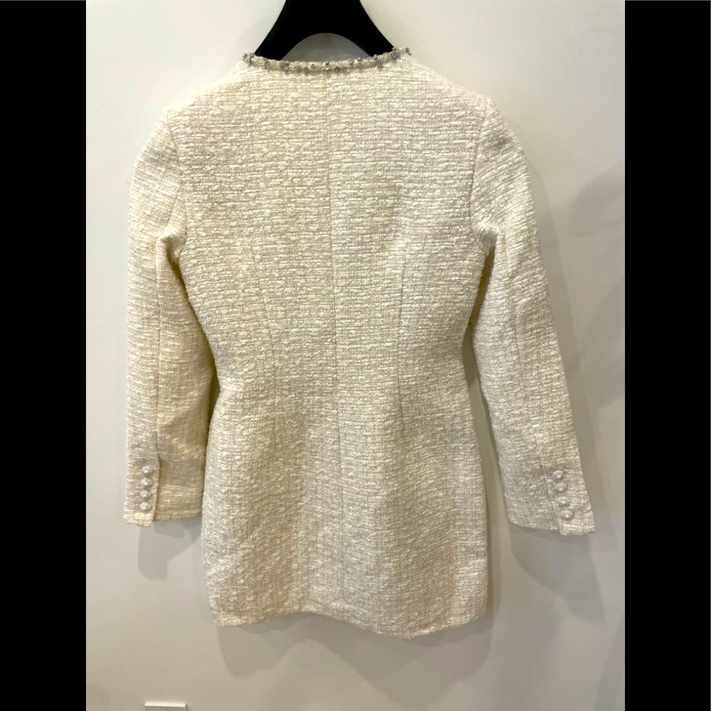 2022 spring Self-Portrait Cream Boucle Mini Dress - Picture 7 of 14